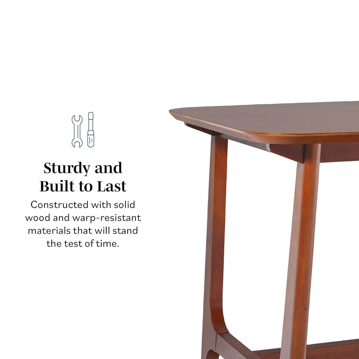 Walker Edison 60" Mid-Century Wood Dining Table with Trestle Base in Walnut