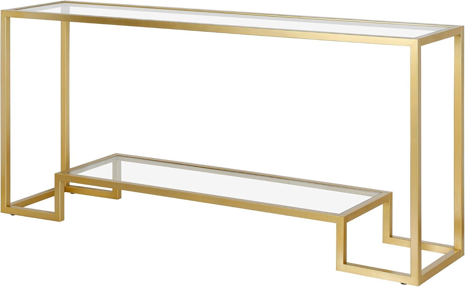 Evelyn&Zoe Athena 64" Wide Rectangular Console Table, Gold