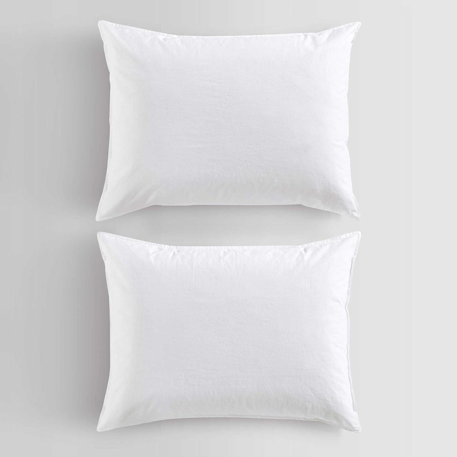 Queen White Cotton Percale Duvet Cover Set