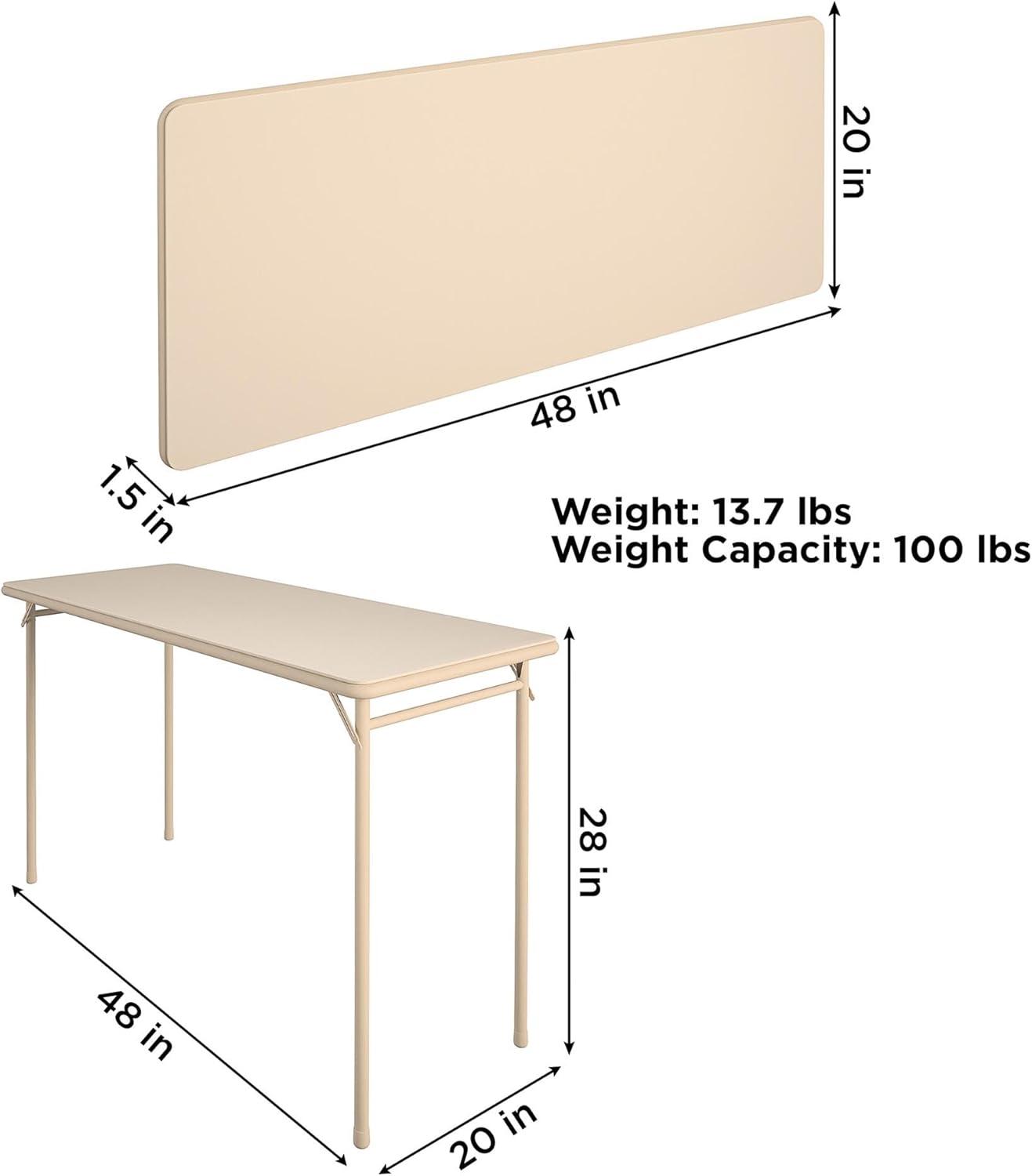 COSCO 20" x 48" Vinyl Top Serving Folding Table