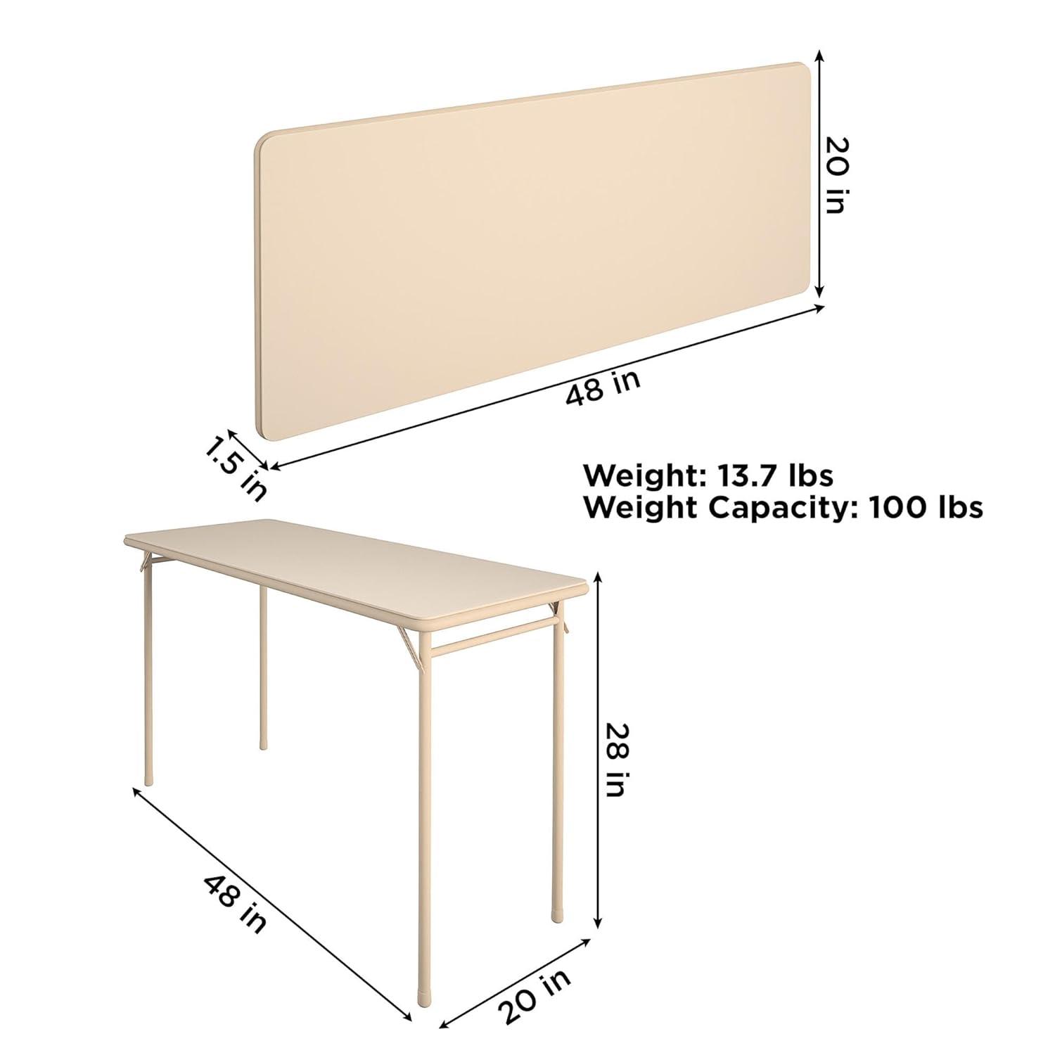 COSCO 20" x 48" Vinyl Top Serving Folding Table
