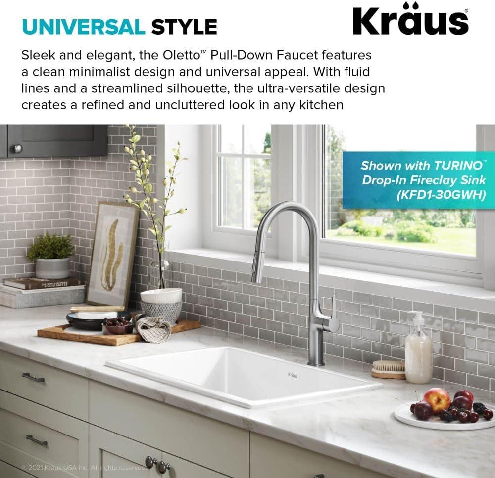 Oletto Pull Down Single Handle Kitchen Faucet