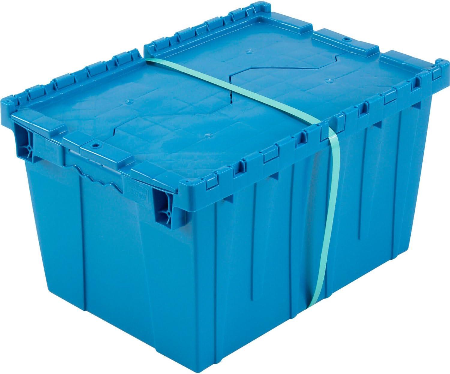 Blue Heavy Duty Plastic Storage Container with Hinged Lid