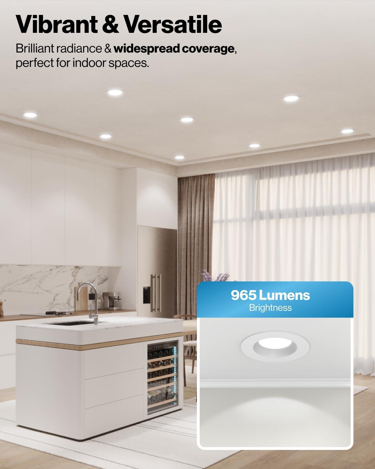 Adjustable White LED Recessed Lighting 6 Inch Pack