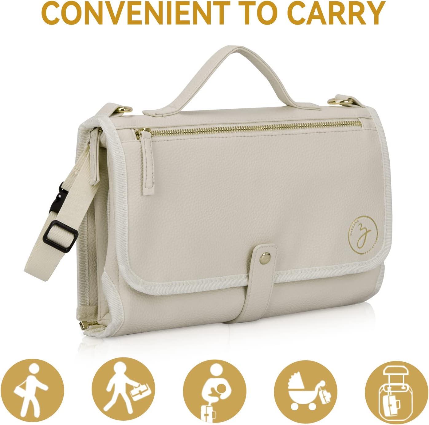 Portable Diaper Changing Pad. Portable Changing Pad for Diaper Bag. Travel Changing Pad. Newborn Essentials, Newborn Girls and Boys, Cream, 750 Count