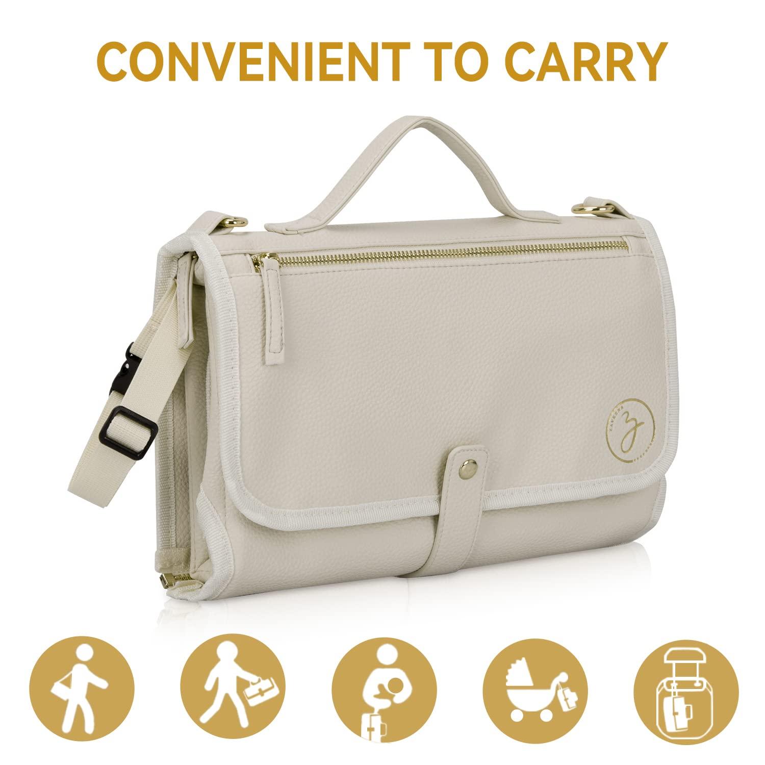 Portable Diaper Changing Pad. Portable Changing Pad for Diaper Bag. Travel Changing Pad. Newborn Essentials, Newborn Girls and Boys, Cream, 750 Count