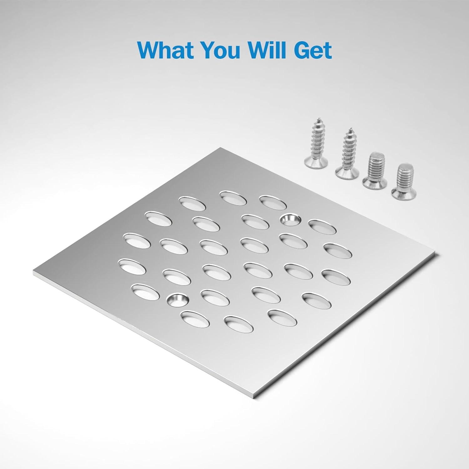 4010171 DRAIN COVER SQR SNP CHR Danco 4-1/4 in. Chrome Gray Square Drain Cover (Pack of 1)