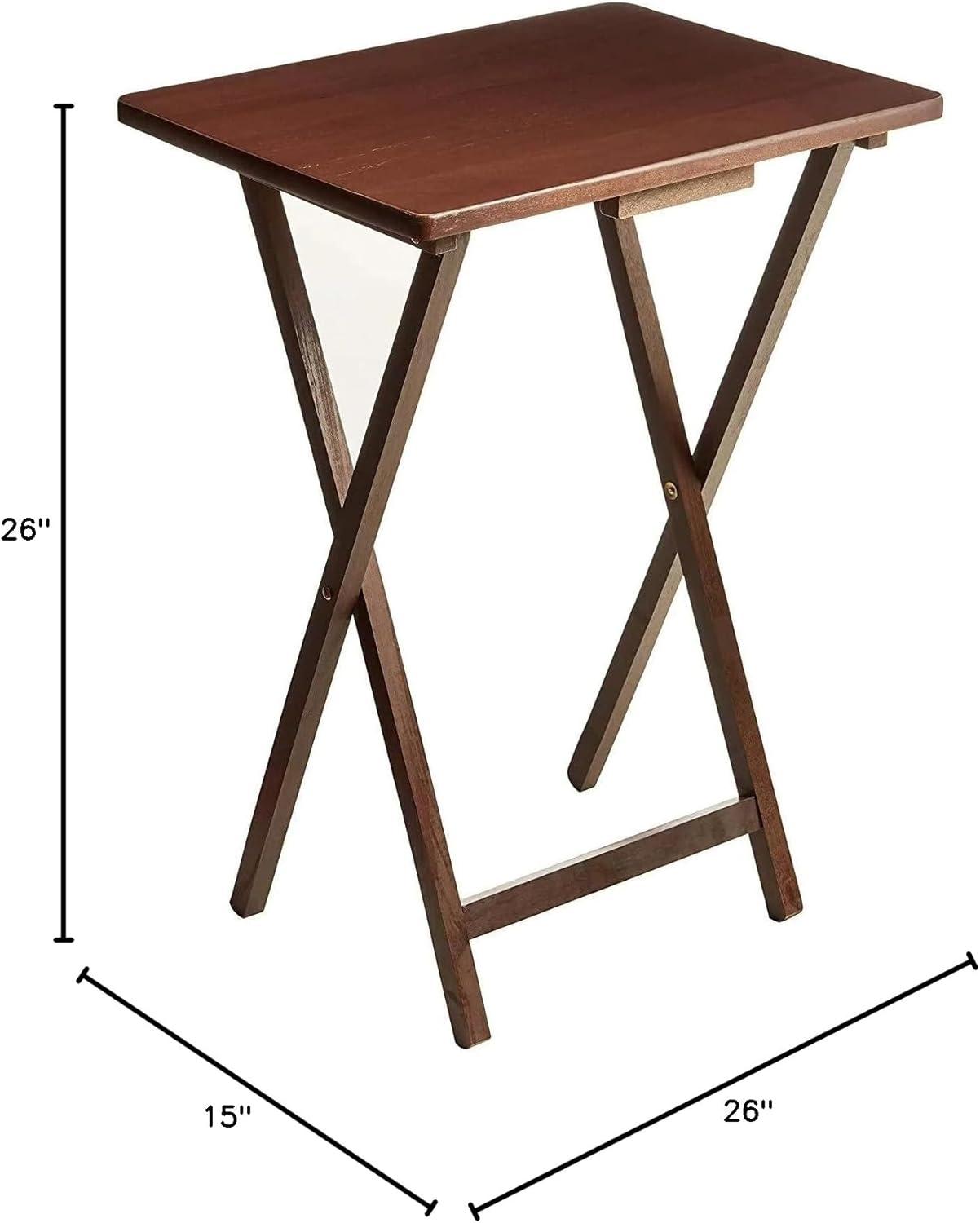 Mainstays Indoor Single Folding TV Tray Table - Walnut L 19 x  W 15 x H 26