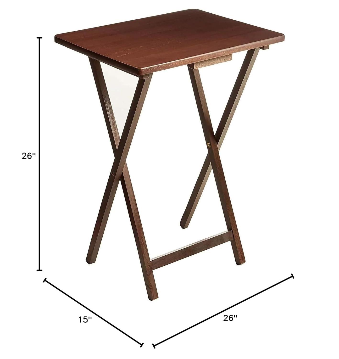 Mainstays Indoor Single Folding TV Tray Table - Walnut L 19 x  W 15 x H 26
