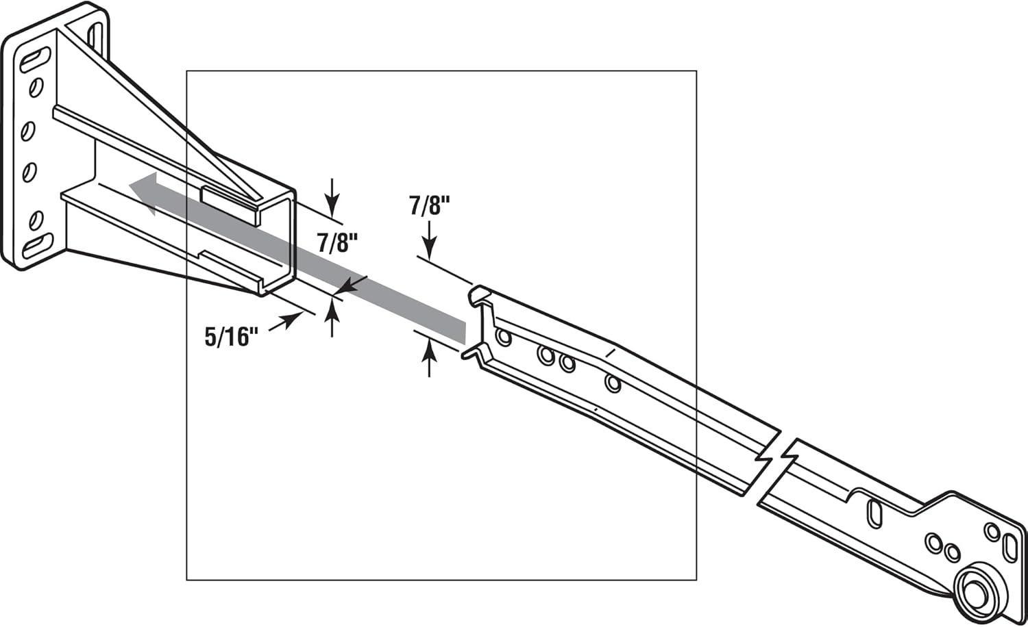 White Plastic Universal Drawer Slide Track Back Brackets Set