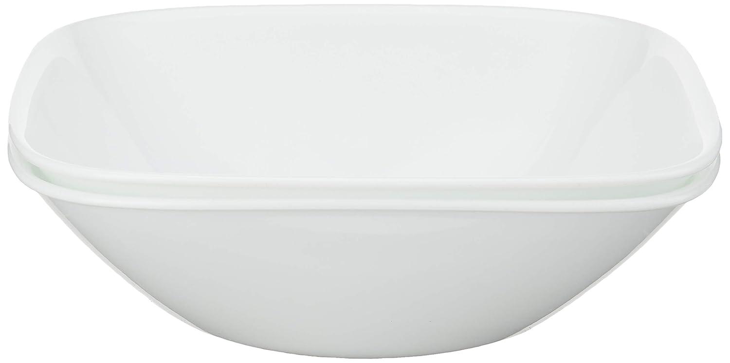 Corelle Pure White 32 oz Square Glass Serving Bowl (Set of 2)