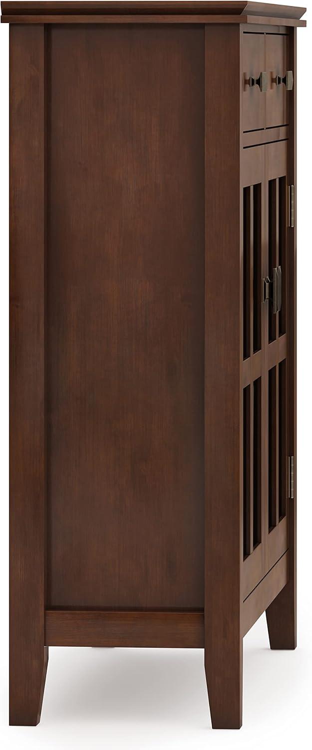 Simpli Home Artisan Solid Wood Entryway Storage Cabinet In Russet Brown