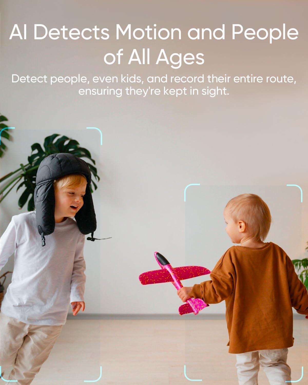 eufy Security Indoor Cam C210, Home Security Camera, 1080p Resolution 360° PTZ, Plug-in Security Indoor Camera with 2.4G Wi-Fi, Human/Motion AI, Night Vision, AI Tracking, HomeBase 3 Compatible