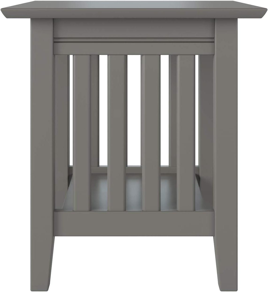 Mission Style Gray Solid Wood 20" x 20" End Table