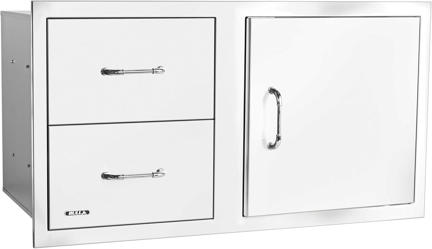 30" Stainless Steel Outdoor Storage Door and Drawer Combo