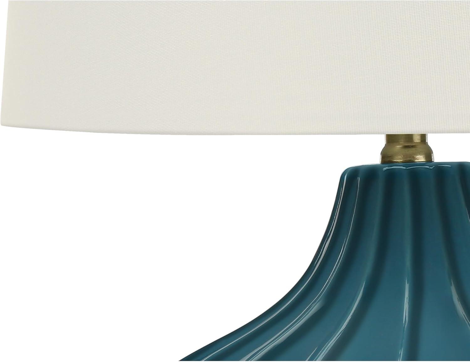 Monarch Specialties Lighting 24inchH Table Lamp Blue Ceramic Ivory / Cream Shade Transitional