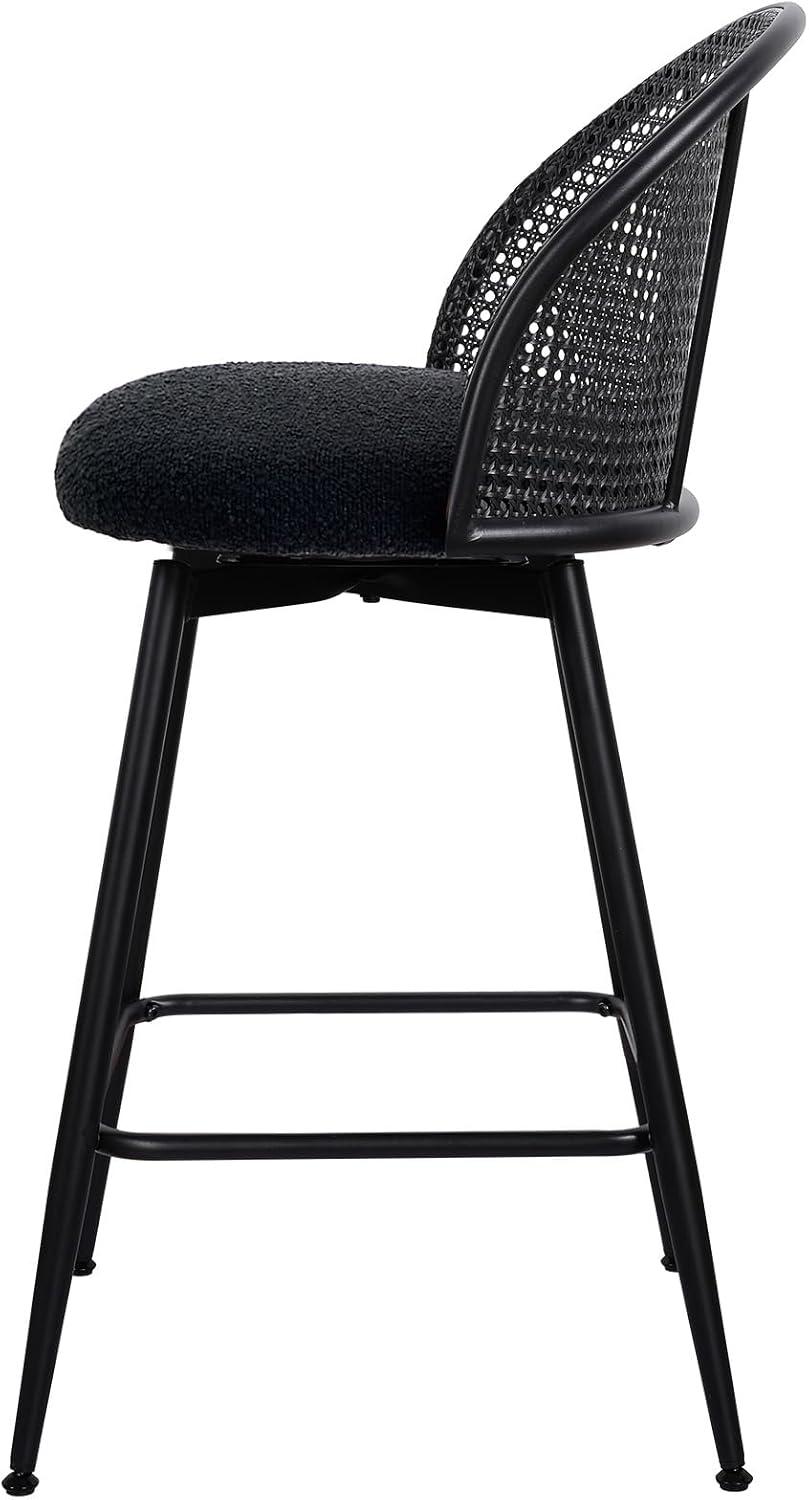 Ayiden Swivel Boucle Upholstered Counter & Bar Stool (Set of 3)