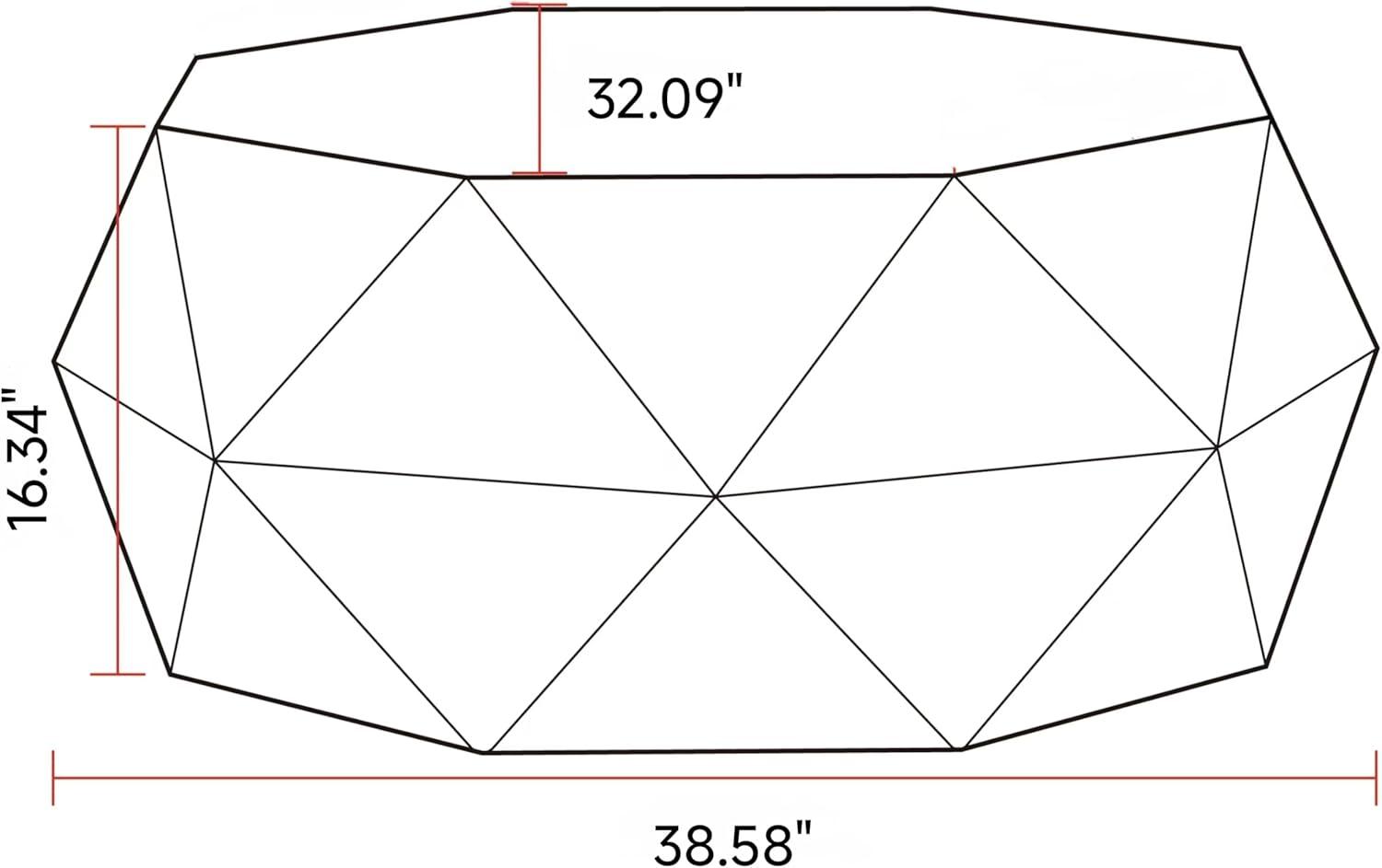 Natural Fir Wood Geometric Drum Coffee Table