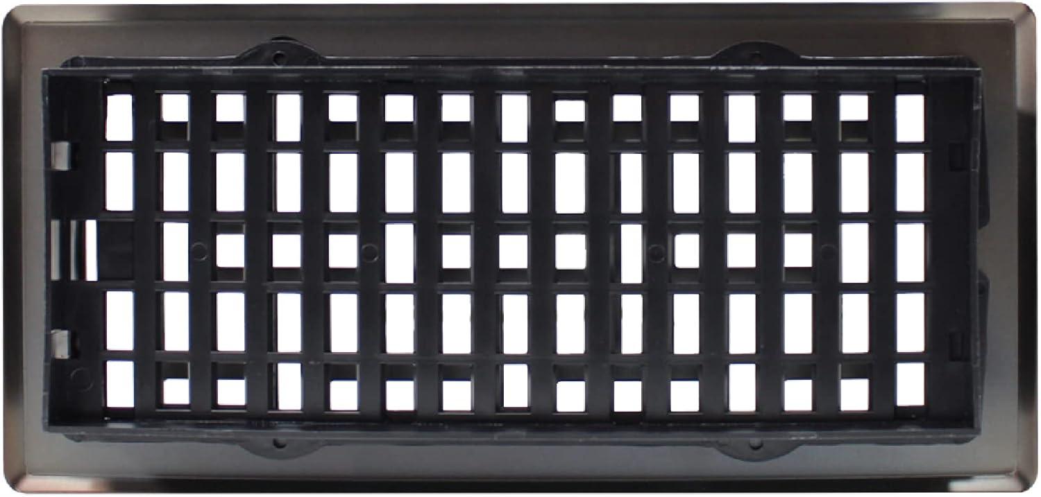 Decor Grates 4" x 10" Oriental Design Steel Plated Rubbed Bronze Floor Register