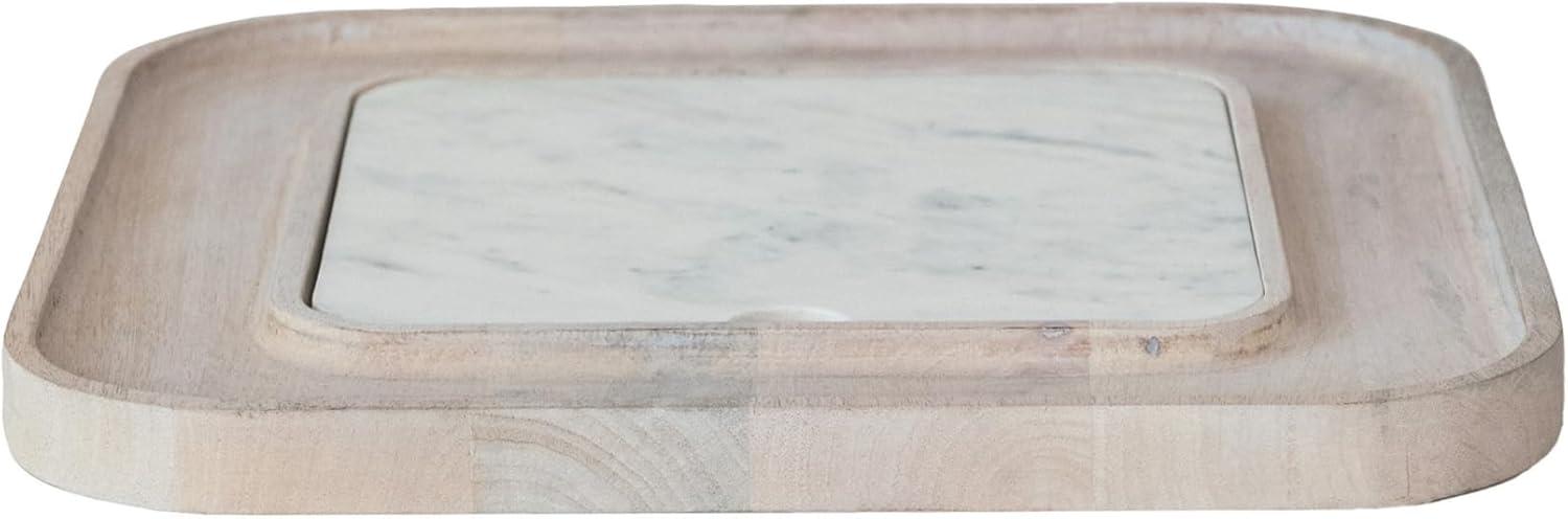 Marble And Wood Cutting Board On A Dish