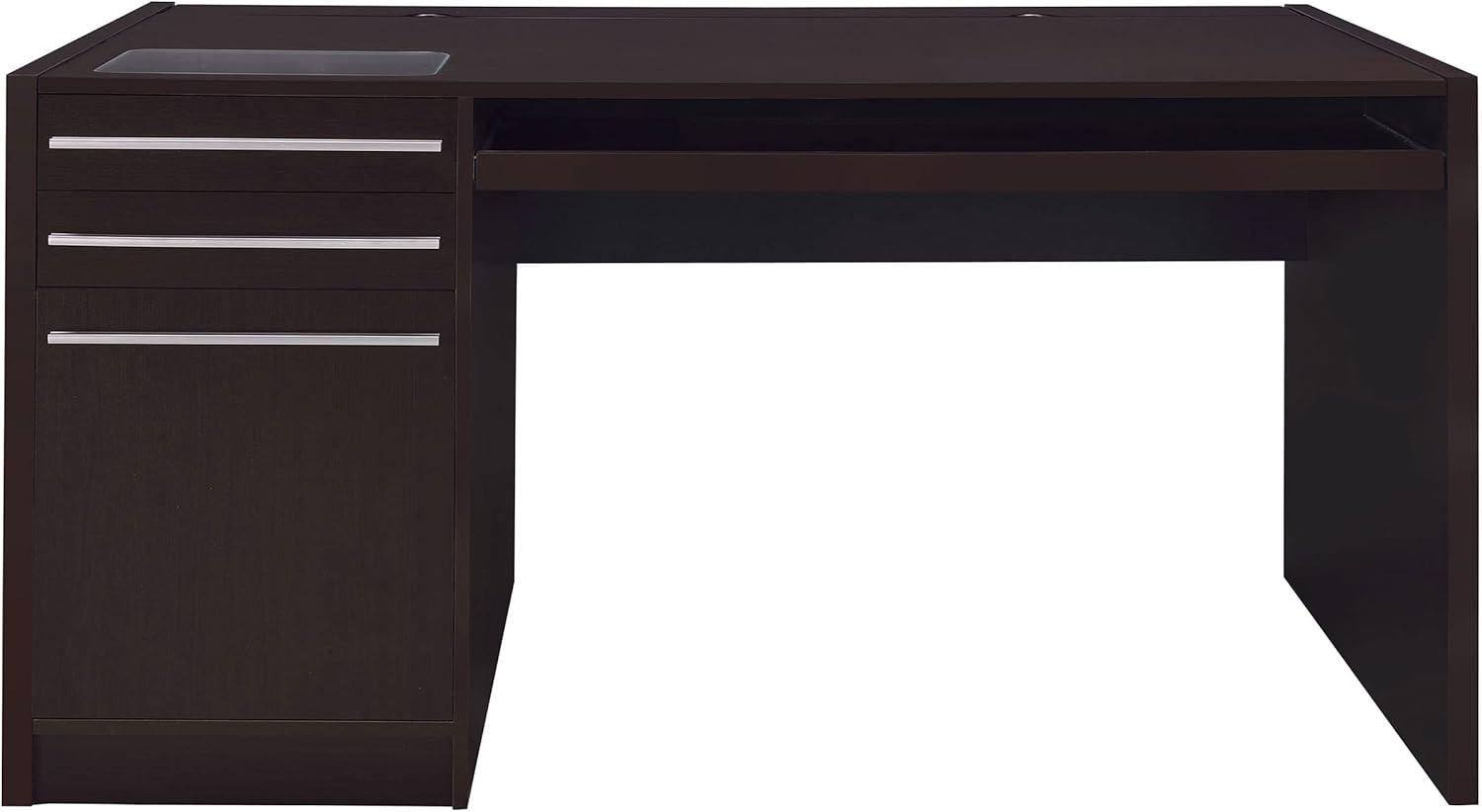 Halston 3 Drawer Office Desk Cappuccino - Coaster