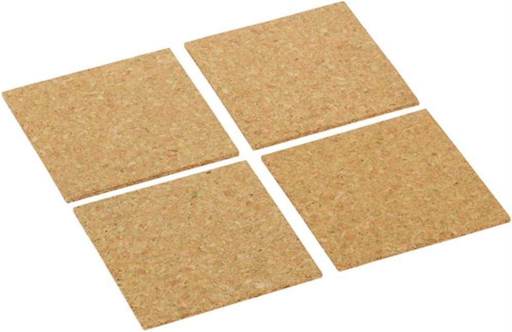 6" x 6" Natural Cork Tiles 4-Pack for Bulletin Boards