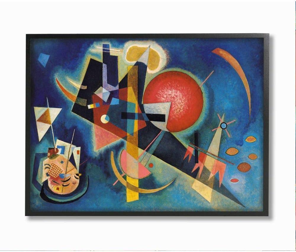 Stupell Industries In Blue Traditional Kandinsky Abstract Shape Painting Framed Wall Art Design by Wassily Kandinsky, 11" x 14", Black Framed