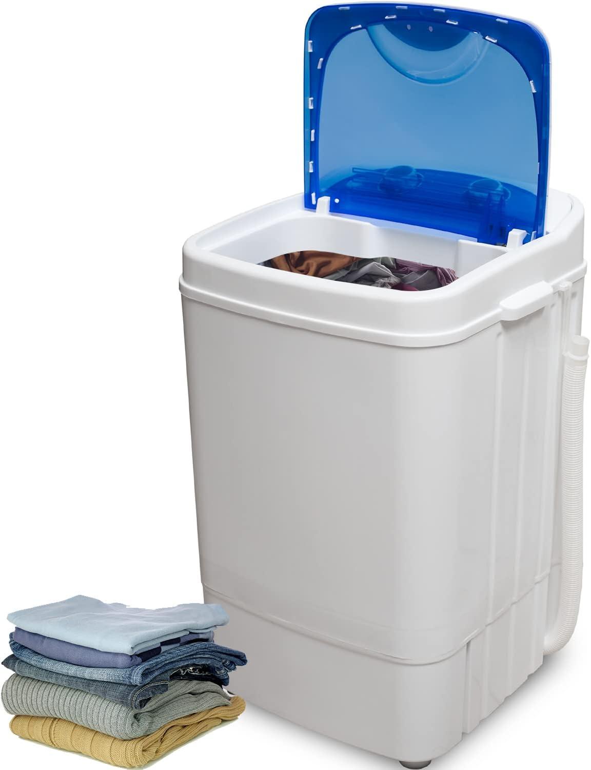 Deco Home Portable Washing Machine for Apartments, Dorms, and Tiny House with 8.8 lb Capacity, 250W Power, Wash and Spin Cycles, Includes Drainage Hose