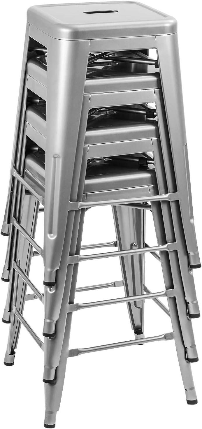Williston Forge Kohki 24" Counter Stool Metal Bar Stools Counter Height Barstools Backless Indoor/Outdoor Bar Stools Kitchen Counter Stools Chairs(Set of 4)