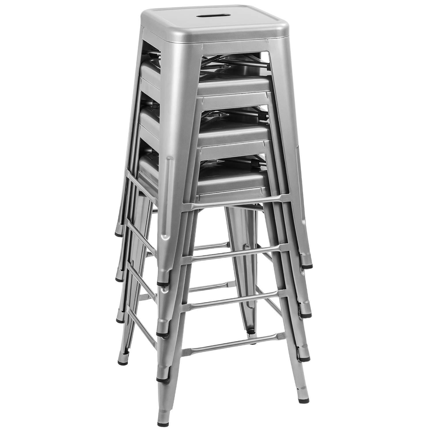 Williston Forge Kohki 24" Counter Stool Metal Bar Stools Counter Height Barstools Backless Indoor/Outdoor Bar Stools Kitchen Counter Stools Chairs(Set of 4)