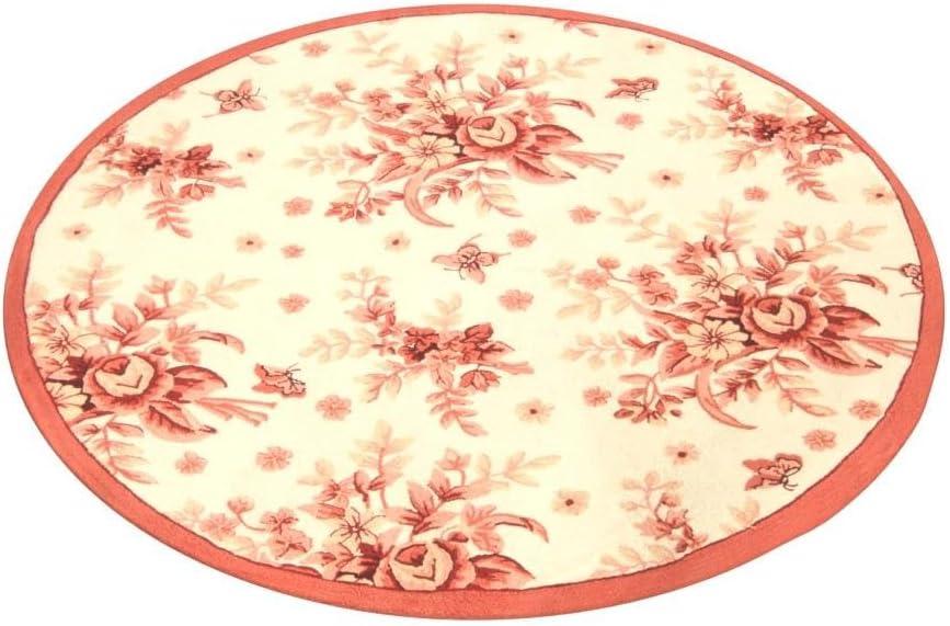 SAFAVIEH Chelsea Benedict Floral Wool Area Rug, Ivory/Rose, 3' x 3' Round