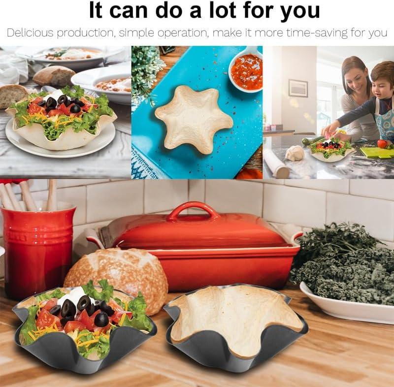 RUVINCE taco bowl shell maker: Large-Nonstick 3-Pack Tortilla Bowl Maker - Craft Perfect Taco Bowls & Salad Shells for Home Cooking & Entertaining