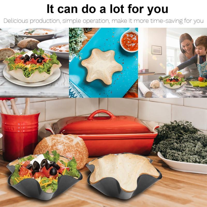 RUVINCE taco bowl shell maker: Large-Nonstick 3-Pack Tortilla Bowl Maker - Craft Perfect Taco Bowls & Salad Shells for Home Cooking & Entertaining