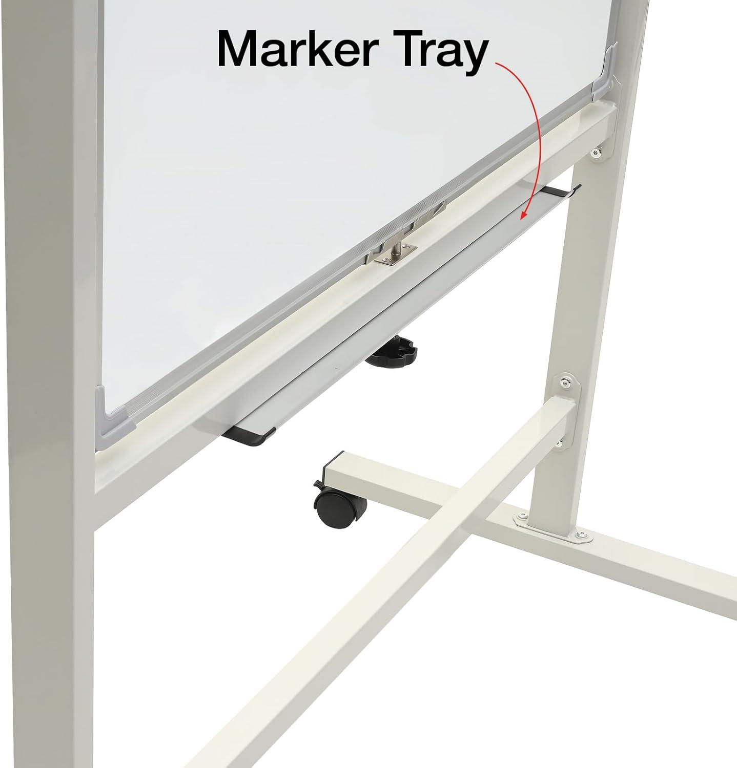 Reversable Whiteboard on Wheels - 36"x 42" (White Frame)