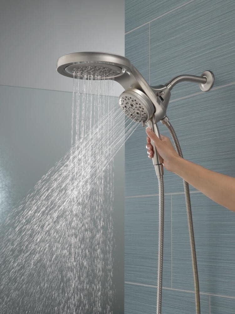 Hydrorain 5 Spray Dual Shower Head and Handheld Shower with Lumicoat and H2Okinetic 2.5 GPM