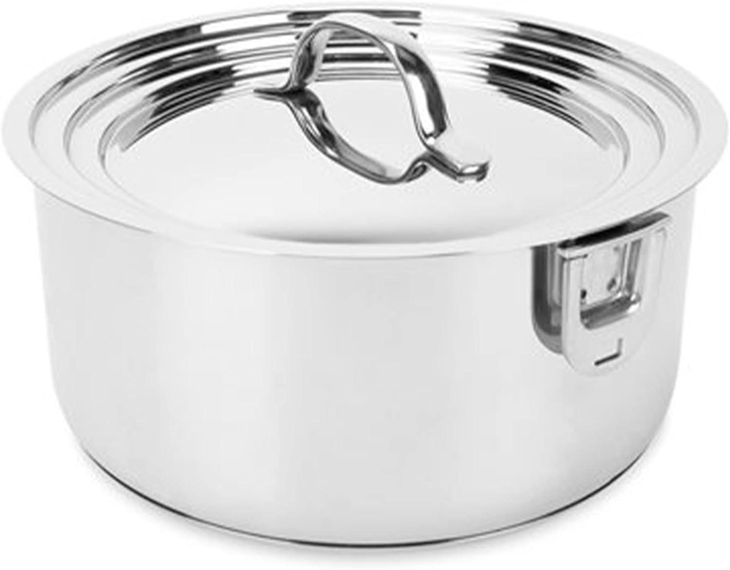 Camco Stainless Steel Nesting Cookware Set- Non Stick Pans and Pots with Removable Handles, Space Efficient Excellent for RVs and Compact Kitchen, 10-Piece Set (43921)
