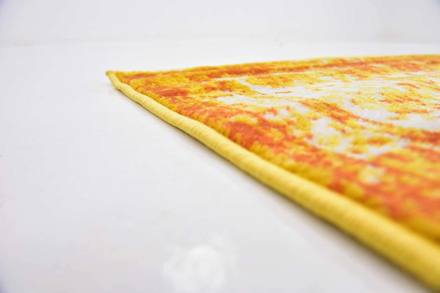 Unique Loom Sofia Collection Alfombra - Salle Garnier (6' 1" Cuadrado Naranja/amarillo)