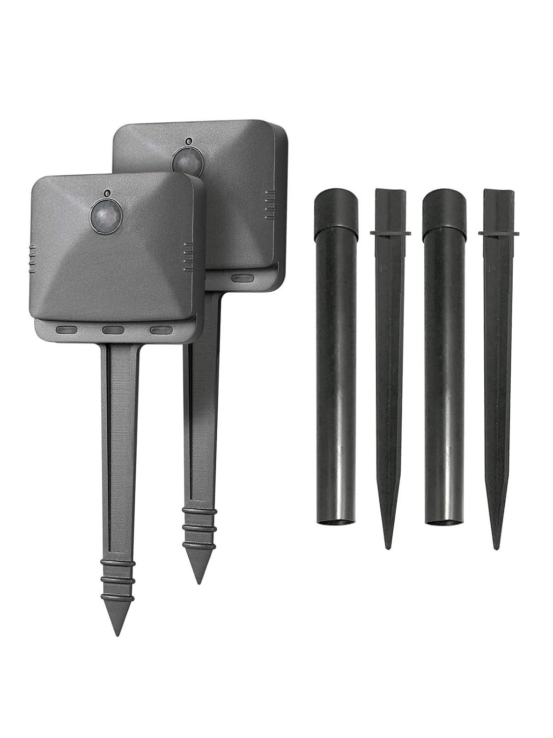 Gray Plastic Motion Sensing LED Stair Lights, 3-Pack