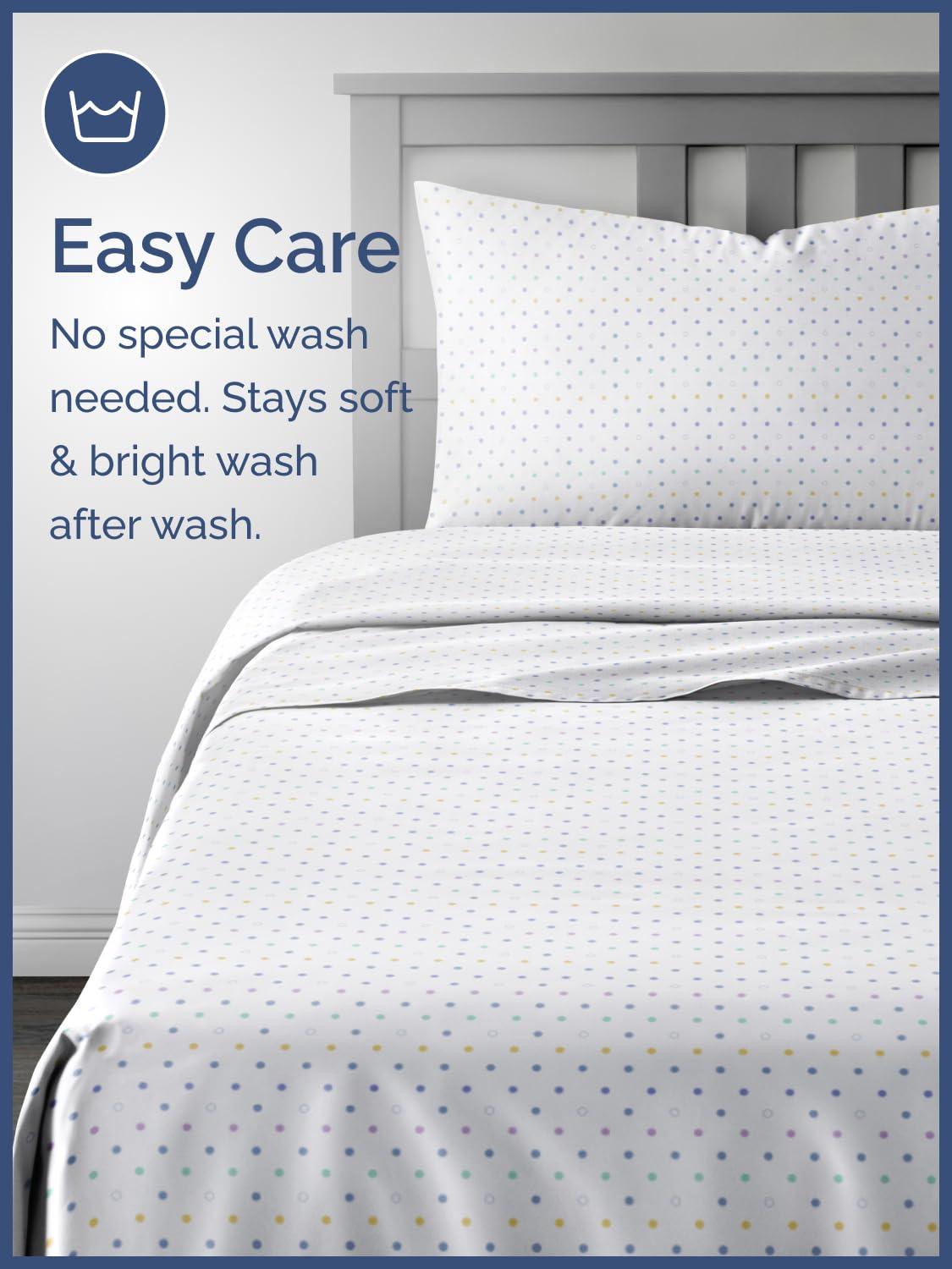 CGK Linens 4 Piece Kids Microfiber Sheet Set - Wrinkle Free - Cute, Cozy, Soft