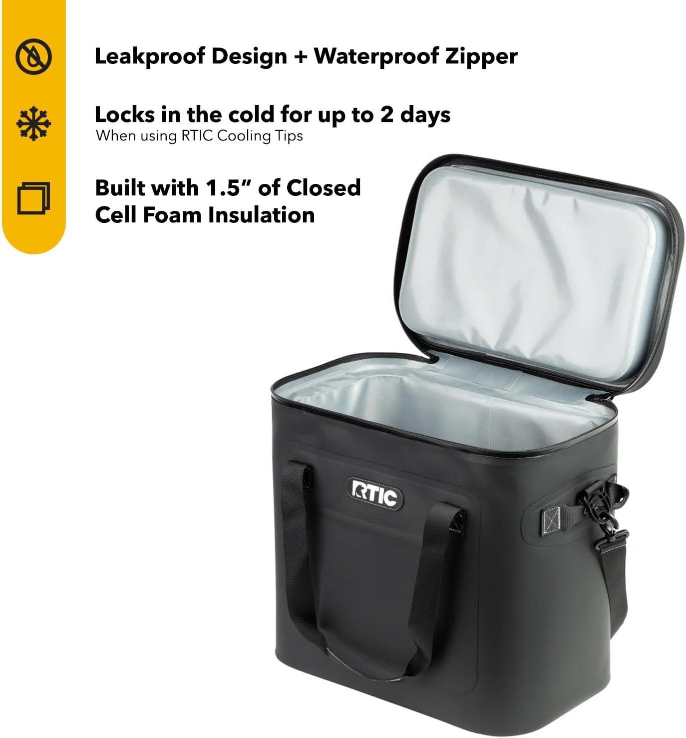 RTIC Outdoors 40 Cans Soft Sided Cooler - Black