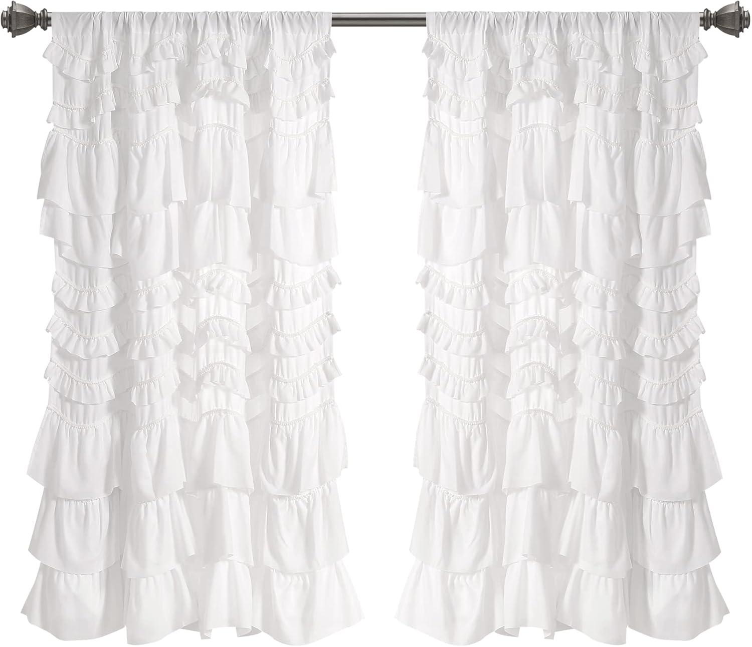 Lush Decor Kemmy Polyester Semi Sheer Curtain Single Panel