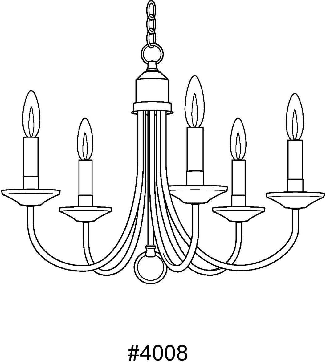 Trinity Textured Black 5-Light Chandelier with White Candle Covers