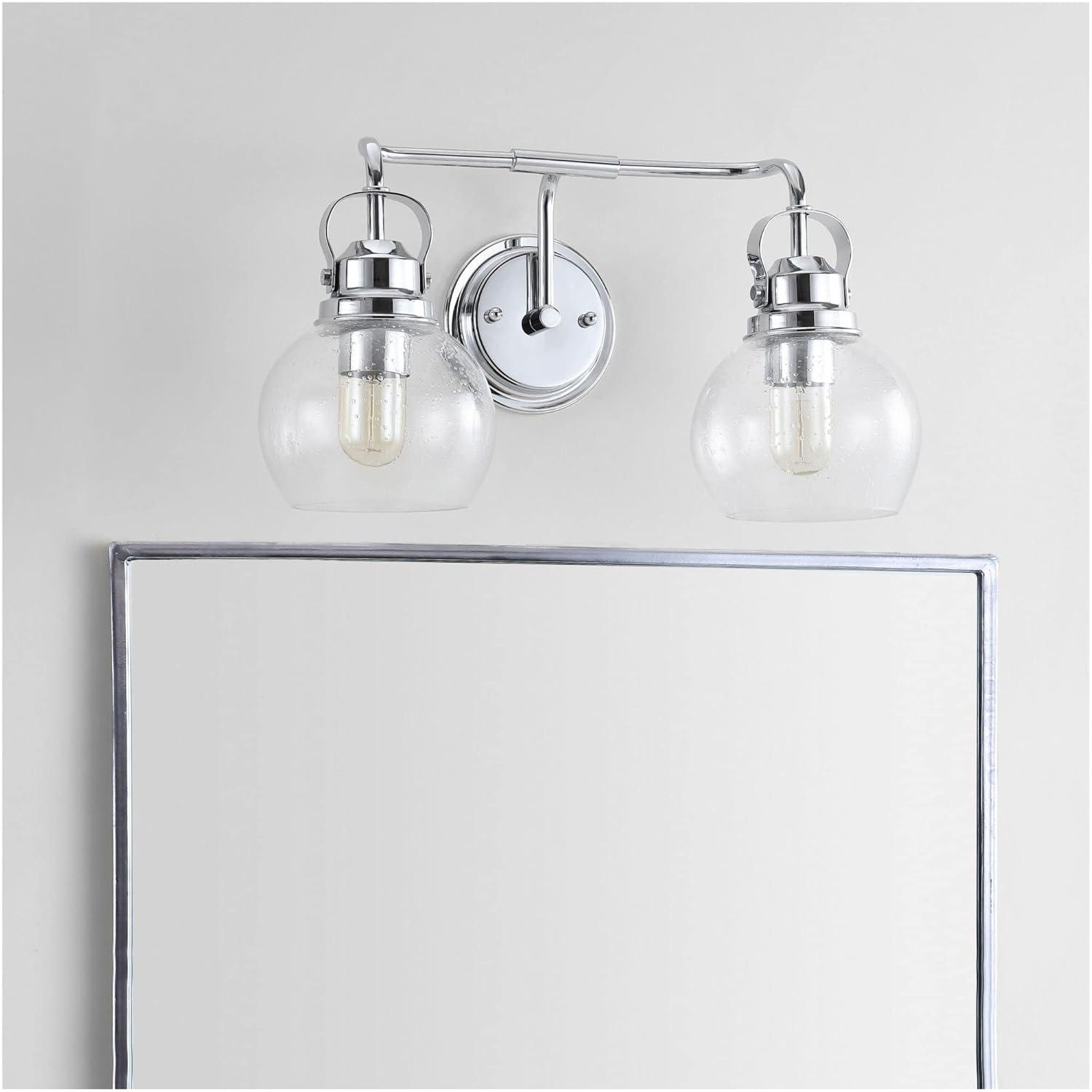 17.25" Metal/Glass Vanity Wall Light, ETL Listed, Bright Bathroom Fixture - JONATHAN Y