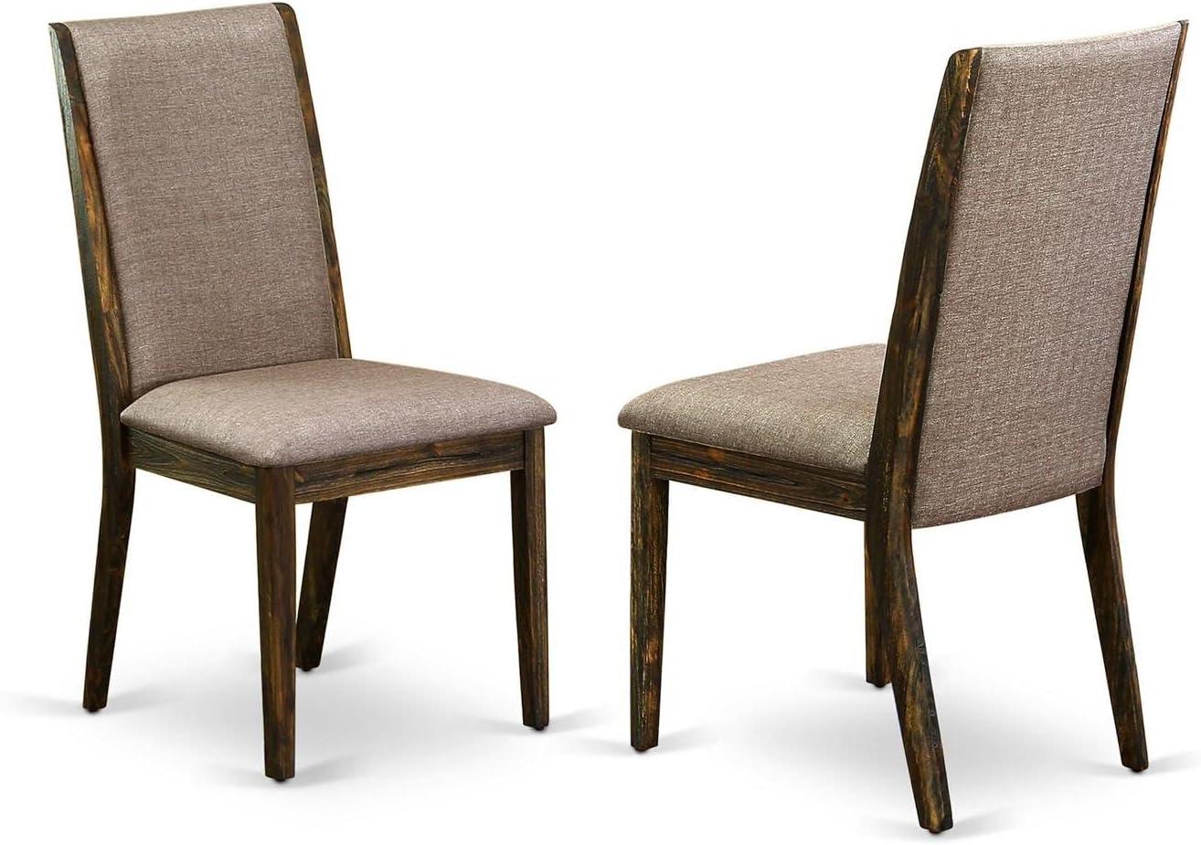 East West Furniture Lancy 39" Fabric Dining Chairs in Jacobean/Brown (Set of 2)