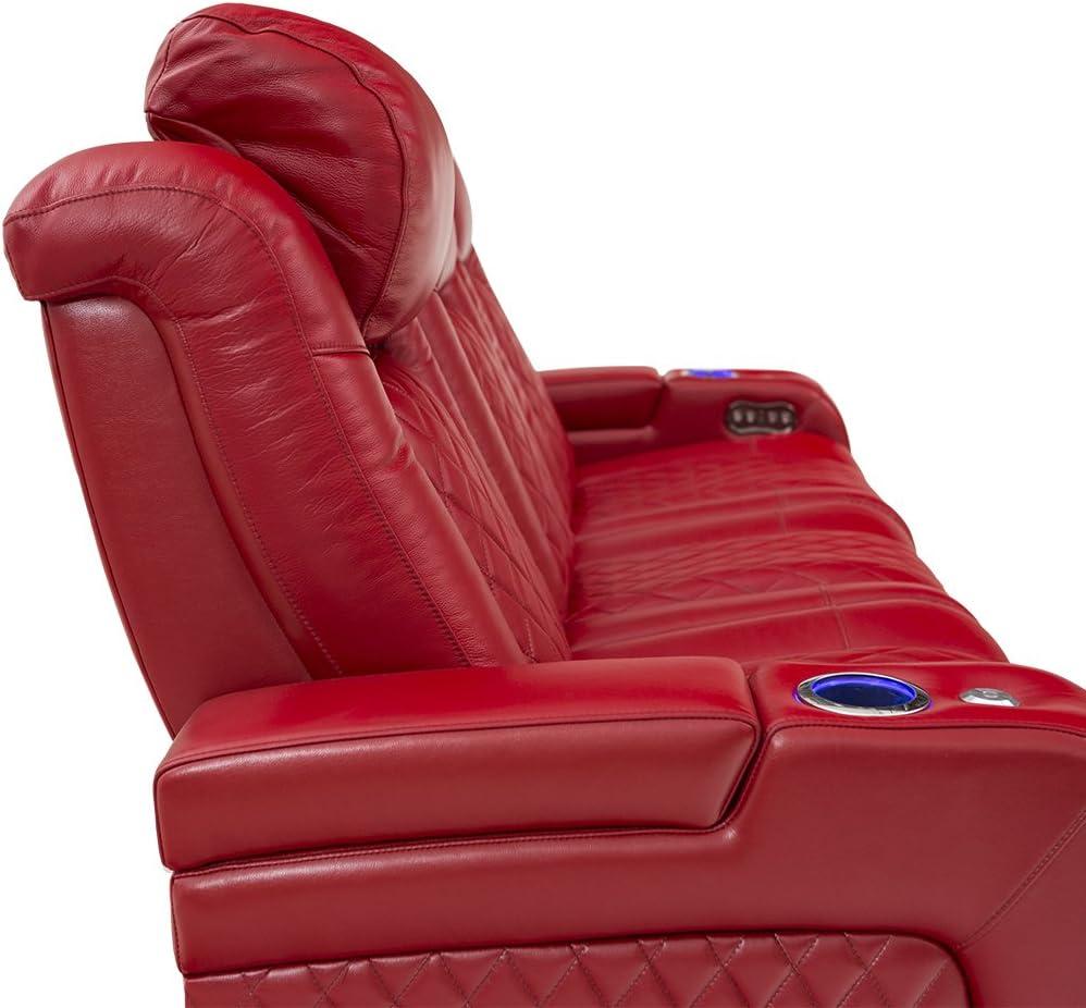 Seatcraft Anthem Red Leather Sofa | Powered Headrest | Power Recline