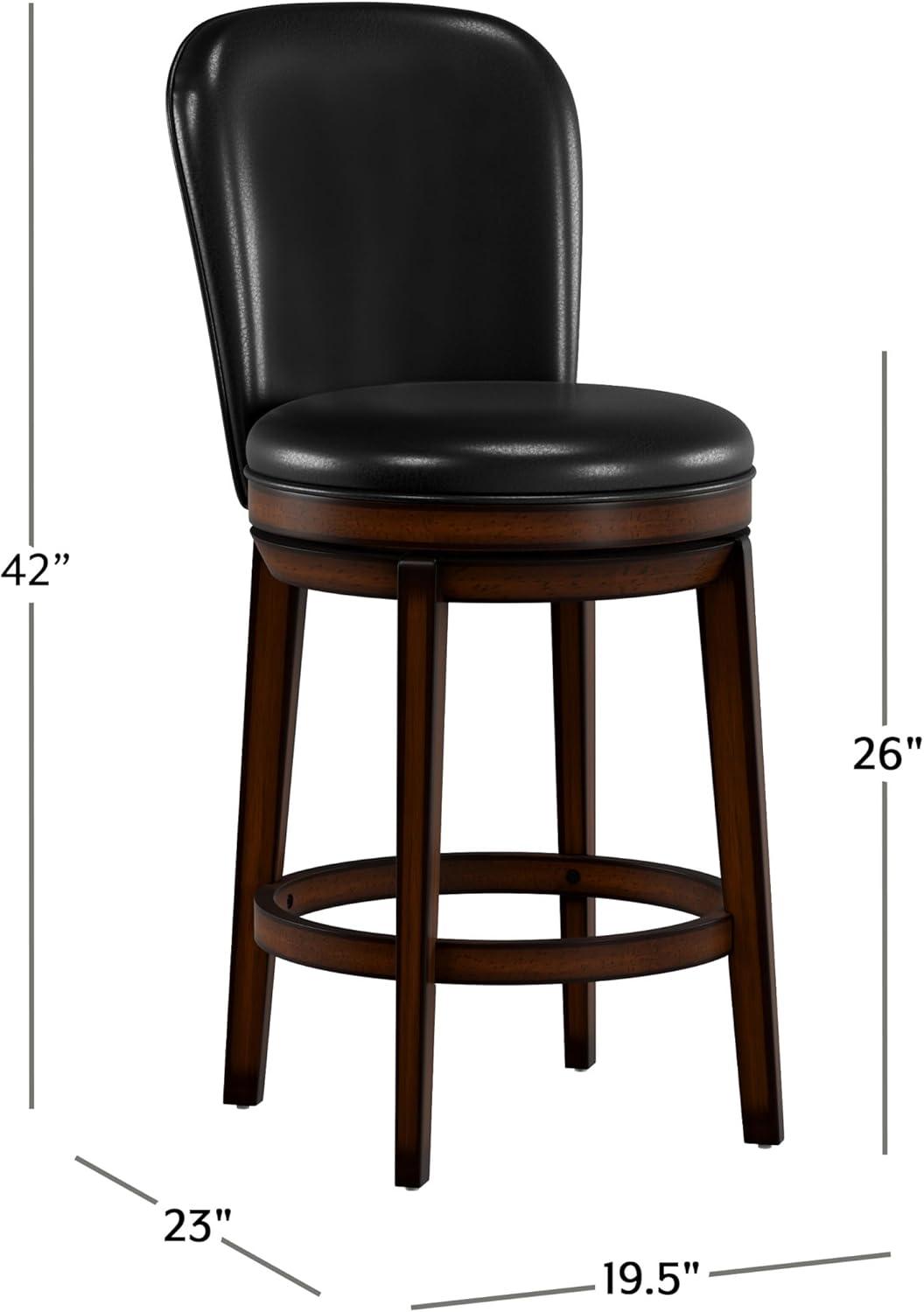 Hillsdale Furniture Victoria Wood Counter Height Swivel Stool, Dark Chestnut