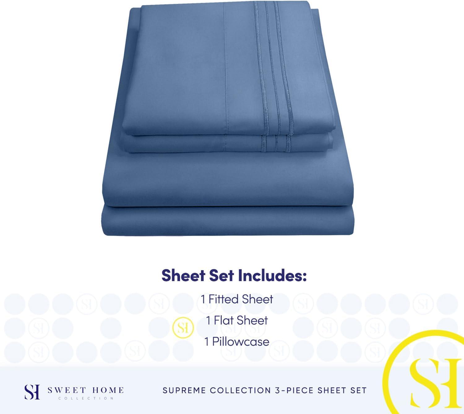 4 Piece Sheet Set, Ultra Soft 1800 Series, Double Brushed Microfiber by Sweet Home Collection®