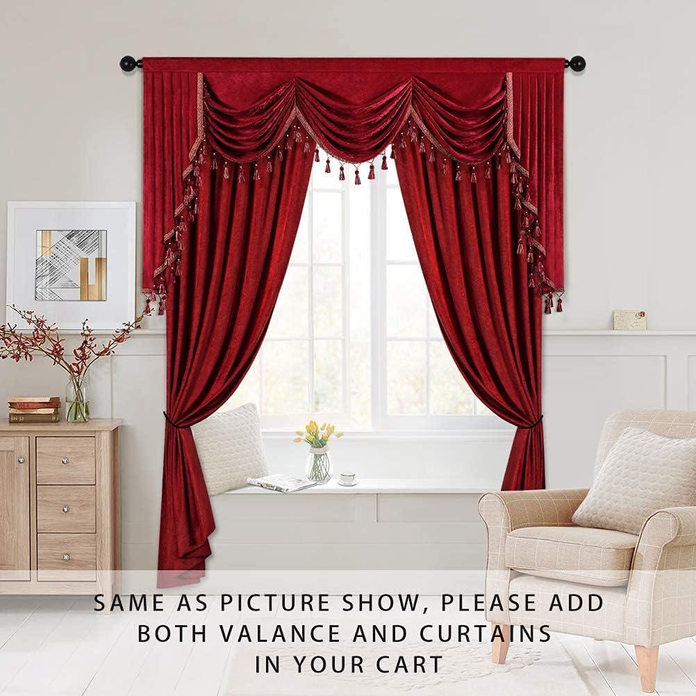 Gold Chenille Waterfall Valance with Rod Pocket