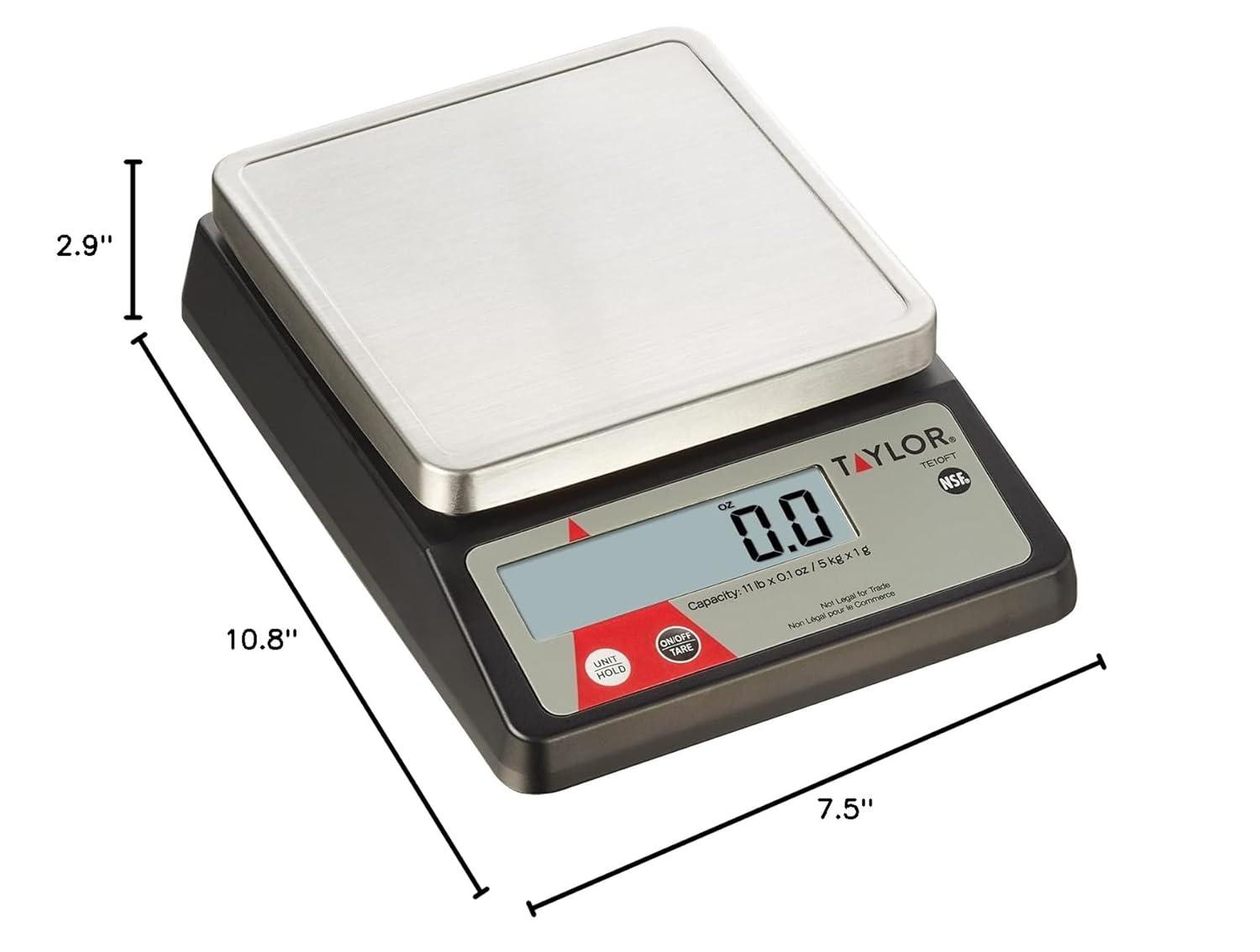 Taylor 11-Pound Stainless Steel Digital Portion Control Scale