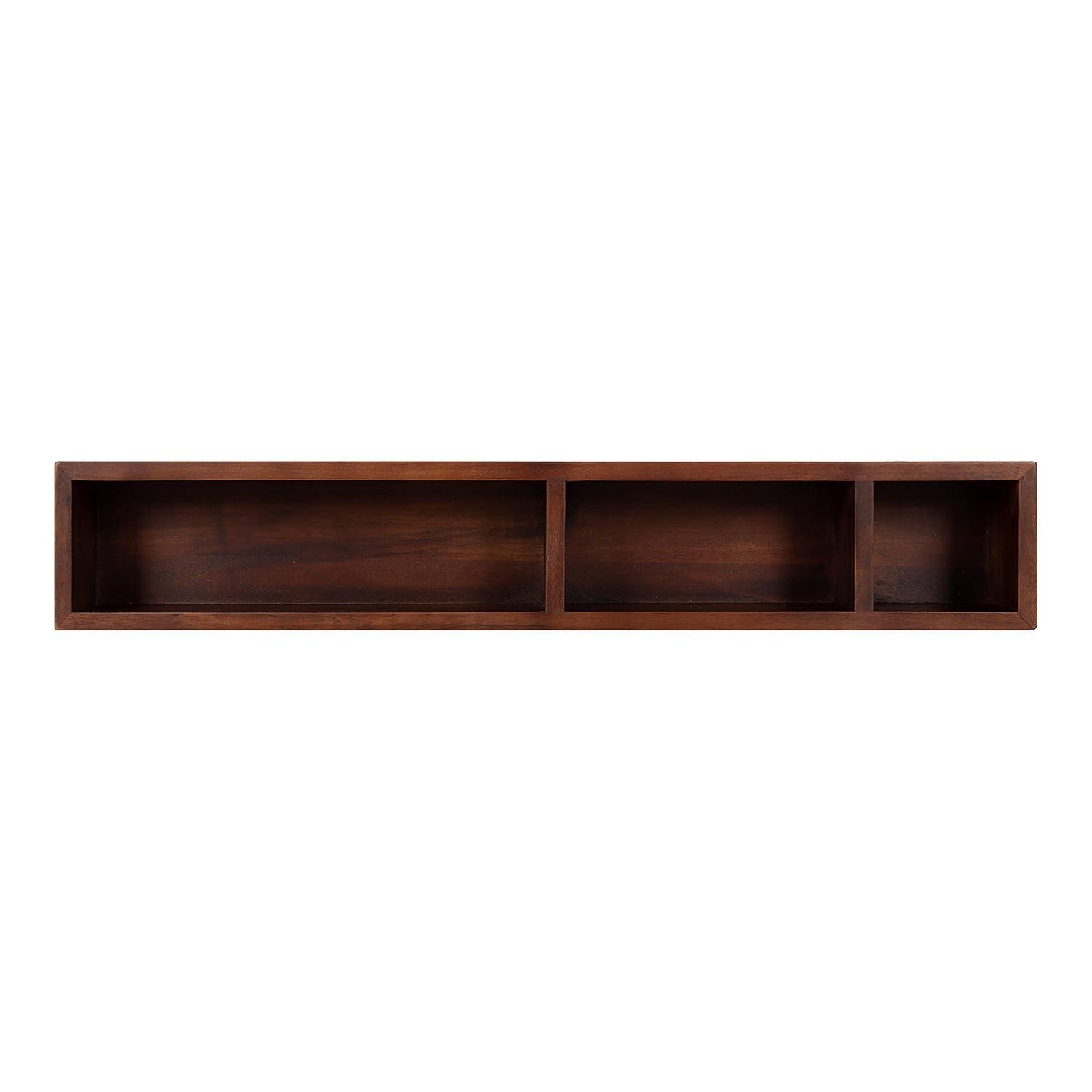 26" x 4" Hutton Wall Pocket Shelf Walnut Brown - Kate & Laurel All Things Decor: Wood Message Center, Corkboard, Office Organizer